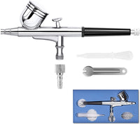 Spedertool Modelo 130 - Kit de aerógrafo de doble acción por gravedad diseñado con punta de 0.012 in, vaso fluido y cola ajustable - Arteztik
