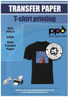 PPD Inkjet Premium Iron-On Dark T Shirt Transfers papel LTR 8.5x11" Pack de 20 hojas (PPD004-20) - Arteztik
