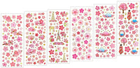 Kinteshun Sakura - Pegatinas para álbumes de recortes, estilo japonés, autoadhesivas, decorativas con flores de cerezo (6 unidades con diferentes patrones) - Arteztik
