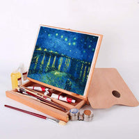 Caballete de mesa ajustable de madera de haya, caballete de escritorio portátil para pintura, bocetos, dibujo con cajón de almacenamiento y 1 paleta de pintura, adecuado para adultos, niños, principiantes y artistas - Arteztik
