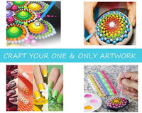 Mandala Dotting Tools, 35pcs Dotting Tools con bolsa de almacenamiento, Mandala Plantillas de pintura, pinceles, bolígrafo para pintar rocas, Nail Art, arcilla de cerámica escultura - Arteztik

