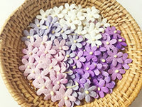 TH Mixed Purple White Flowers Embellishment with Thread stem 12 mm Mulberry Paper Flowers 50 Tiny Craft Supplies Scrap Booking Embellishments for so Many Card Craft Projects - Arteztik
