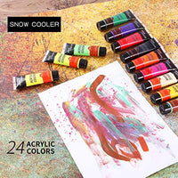 Juego de pintura acrílica para pintar, 24 colores acrílicos vibrantes de 0.7 fl oz para lienzo, madera, tela, cuero, cartón, papel y manualidades - Arteztik
