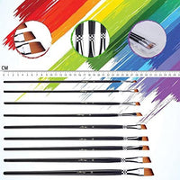 Amagic - Juego de 9 pinceles de punta plana con estuche para acuarela de aceite acrílico, kits de pintura profesional con puntas de nailon sintético, mango largo de madera - Arteztik
