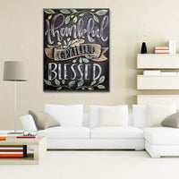 Kit de pintura de diamante 5D por número para adultos, pintura de diamante de imitación de cristal, para decoración de la pared del hogar, taladro completo, aceitunas, agradecimiento, bendecido, L - Arteztik
