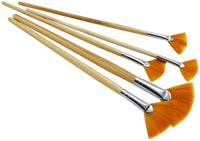 ZHOUXINXING - Juego de 5 cepillos de madera de nailon con forma de abanico para pintar y dibujar - Arteztik
