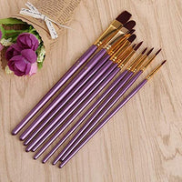Suproot Juego de pinceles de pintura, 10 pinceles planos para acuarela, aceite, pintura acrílica y manualidades, uñas, pintura facial (cepillo azul) (negro) - Arteztik
