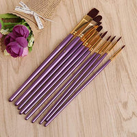 Juego de pinceles de pintura, 10 pinceles planos para acuarela, aceite, pintura acrílica y manualidades, uñas, pintura facial (cepillo negro) - Arteztik
