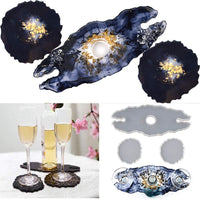 Addfashions - Molde de resina de silicona para copa de vino, 3 piezas de moldes de fundición para kit de resina epoxi - Arteztik
