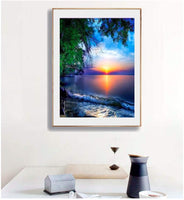 Kit de pintura de diamante 5D para playa para adultos, taladro completo (13.8 x 17.7 in), pintura de diamantes, arte para decoración de pared del hogar, kits de pintura 5D (soleado) - Arteztik
