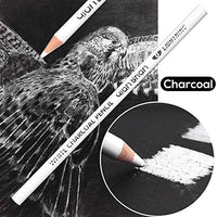 2 Pcs White Sketch Charcoal Pencils -Professional Hight Quality Sketch Highlight White Charcoal Wooden Pencils for Artist Drawing, Sketching, Blending - Arteztik
