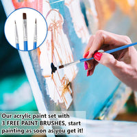 Juego de pintura acrílica, 30 tubos de 0.4 fl oz, calidad de artista, pigmentos ricos no tóxicos, ideal para niños y adultos, pintura profesional sobre lienzo, madera, arcilla, tela, cerámica - Arteztik
