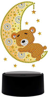 Lámpara LED de pintura de diamante, DIY con forma especial de cuentas de pintura de diamante con diseño de cruz LED de luz de noche de punto de cruz, kit de mosaico para decoración del hogar, regalos de adultos y niños (oso) - Arteztik
