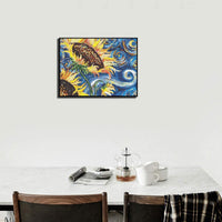 Kit de pintura de diamante para adultos y niños, 5D DIY Abstracto Girasol Diamante Accesorios de arte con taladro redondo completo para decoración de pared del hogar - 15.7 × 11.8 pulgadas - Arteztik
