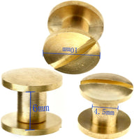 10pcs 6 x 4,5 mm Cabeza Plana Cinturón de piel de tornillo Craft – Remaches latón sólido Stud - Arteztik
