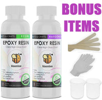 Bloombee resina epoxi transparente, 16oz cuando se mezcla, relación 1:1 2 partes resina epoxi, revestimiento para joyas de resina, pinturas acrílicas, moldes, mesas de río, kit de fabricación de arte vasos - Arteztik
