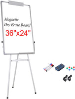 Pizarra blanca con trípode de borrado en seco, 24 x 36 pulgadas, pizarra rotativa de borrado en seco, soporte de altura ajustable, - Arteztik
