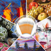 Loteaf - Juego de 17 pinceles de pintura con cuchillo de paleta y esponja para acuarela, acrílico, aceite, bolsa de transporte emergente incluida para artistas, adultos y niños - Arteztik
