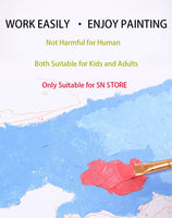 Tonzom Paint by Numbers Kits - Pintura al óleo para niños, estudiantes, adultos principiantes con pinceles (enmarcados en madera o sin marco) - Arteztik
