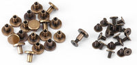 Paquete de 20 juegos remaches de uñas de tornillos de cabeza plana botón Stud, bronce Leathercraft de latón, bricolaje decoración de zapatos de Craft de metal remaches para cinturón bolsa de correa de piel, 8mm - Arteztik
