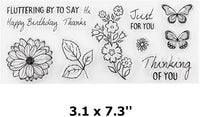 Tikkii - Sellos de silicona para hacer tarjetas y álbumes de recortes, diseño de mariposas y flores (2 unidades) - Arteztik
