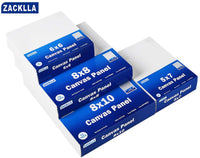 Zacklla Painting Canvas Panels Multi Pack, 5x7", 6x6", 8x8", 8x10" Set de 48, Canvas Boards for Painting - Arteztik
