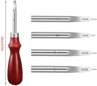 Mudder - Herramienta para hacer manualidades (piel, biselado y borde de cuero), 8 piezas, herramienta de ranurado de cuero para trabajos de artesanía de cuero (0.059 in, 0.047 in, 0.039 in, 0.031 in) - Arteztik
