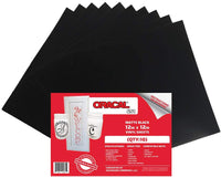Oracal 651 - 25 hojas de vinilo adhesivo negro mate para manualidades, 12.0 x 12.0 in, para crickut, silueta, camuflaje, cortadores de manualidades, impresoras y calcomanías, acabado mate y permanente para exteriores - Arteztik

