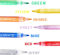 L'aise vie - Rotuladores de pintura acrílica para pintura de roca, madera, metal, plástico, vidrio, papel, tela, tazas, manualidades para hacer tarjetas (0.118 in, 12 colores) - Arteztik
