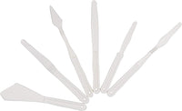 Royee 6 Pcs Painting Knives Plastic Spatula White Palette Knife Set Different Style Flexible Art Tools for Artist Student Oil Acrylic Painting Acrylic Mixing - Arteztik
