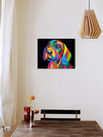 Ifymei - Pintura por números para niños y adultos y principiantes, kit de regalo de pintura en lienzo para bricolaje, 16.0 x 20.0 in, colorido perro lindo - Arteztik
