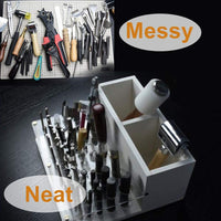 Leather Working Tools Kit - Leathercraft Kit Include Leather Tool Holder, Leather Rivets and Snaps Set, Leather Stamping Tools, Leather Crafting Tools Kit for Beginners to Professionals - Arteztik

