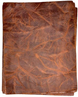 Piel de vacuno marrón envejecida: piezas precortadas de 8.5 x 11.0 in. - Arteztik
