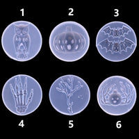 Juego de moldes de resina para fundición de joyas, diseño de búho, calabaza, araña, esqueleto, mano, epoxi, 6 unidades - Arteztik
