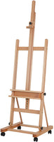 MEEDEN - Caballete de estudio extra grande con marco en H, ajustable inclinable madera de haya maciza, caballete de pintura para pisos, acomoda arte en lienzo hasta 92 pulgadas de alto - Arteztik

