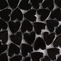 Azulejos de mosaico, 48 piezas de mosaico de vidrio, chips de mosaico, mosaico de vidrio texturizado, para decoración, manualidades, proyectos de arte, amor corazón 0.9 x 0.9 in - negro - Arteztik
