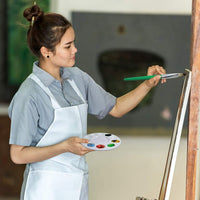 FineGood - Juego de pinceles para pintar con bandeja de pintura, punta redonda, nailon, para niños, estudiantes y principiantes - Arteztik
