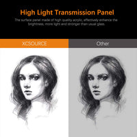 XCSOURCE A4 caja de luz ultra slim LED Light Pad Artcraft tablero de dibujo plantilla Tracing tatuaje Copia mesa Pad con brillo ajustable xc702 - Arteztik
