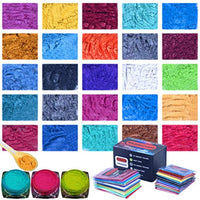 Polvo de mica para epoxi - 25 colores (0.35 oz cada uno), 250 g/8.82 oz vibrante pigmento en polvo para brillo de labios, tinte de resina, fabricación de jabón y otras actividades de bricolaje - Arteztik
