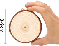 SENMUT - 25 rebanadas de madera natural sin terminar con adornos navideños para manualidades (3,0 – 3,5 pulgadas) - Arteztik
