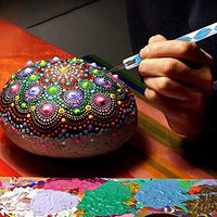 Xergur Mandala - Juego de herramientas para puntear, 20 unidades, plantilla de mandala, plantilla de mandala, lápiz capacitivo y bandeja de pintura, juego de herramientas para dibujar, papel de transferencia, arcilla para manualidades - Arteztik
