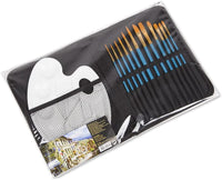 Conda Artist - Juego de 12 pinceles y paleta de pintura con 12 pinceles y estuche de transporte para pintura acrílica de acuarela - Arteztik
