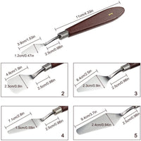 Juego de 5 cuchillos de paleta con 10 pinceles de pintura, FineGood acero inoxidable espátula pintura al óleo metal cuchillo mango de madera y cepillo de pelo de nailon para artistas principiantes - Arteztik
