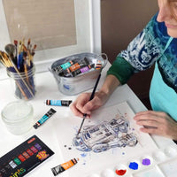 Set de pintura acrílica, Shuttle Art 15 tubos de 0.4 fl oz de calidad artista no tóxica, pigmentos ricos colores perfectos para niños adultos principiantes artistas pintura sobre lienzo madera arcilla tela cerámica artesanía - Arteztik
