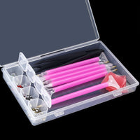 PP OPOUNT 24 piezas herramientas de pintura de diamante 5D DIY accesorios de pintura de diamante kits de punto de cruz con 28 ranuras caja de bordado de diamante para bricolaje arte arte arte arte arte arte arte - Arteztik
