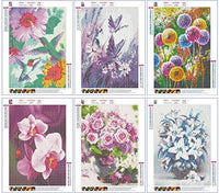 SIIYIX 6 juegos de pintura de diamantes 5d por números, kits de flores de punto de cruz para adultos, niños, regalos de inauguración de la casa, pájaros florales para decoración de pared del hogar, 12 × 16 pulgadas (un paquete de 6 juegos) - Arteztik
