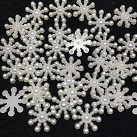 DAWEIF 100 piezas copo de nieve perlas Flatback adornos de Navidad Craft tarjetas Scrapbooking boda Invitación Stick Decoración - Arteztik
