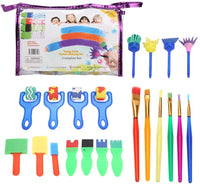 Juego de 26 pinceles de pintura de esponja para niños para arte y manualidades, pinceles de pintura, pinceles de esponja, juego de dibujo de juguetes para niños - Arteztik
