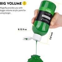 Magicfly Bulk Juego de pintura acrílica, 14 colores ricos pigmentos (8.1 fl oz/8.12 fl oz. ), pintura no destiñe, no tóxica para pintar sobre lienzo, ideal para niños, artistas y pintores aficionados - Arteztik
