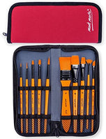 Mont Marte - Juego de 15 pinceles de pintura de primera calidad, incluye 15 pinceles diferentes en una caja enrollable con cierre magnético, apto para acuarela, acrílico y pintura al óleo - Arteztik
